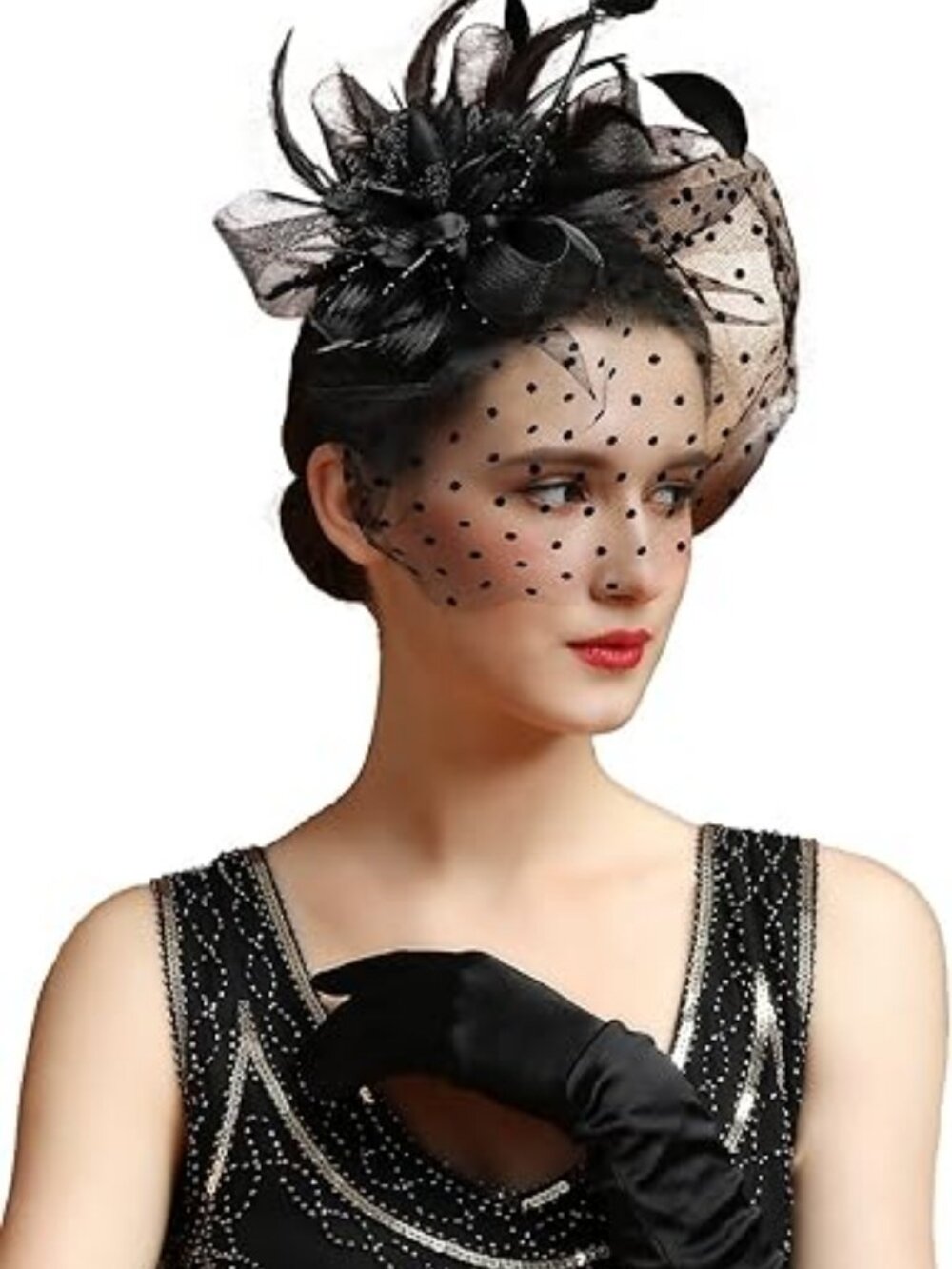 Women’s Feather Fascinator Headband Tea Party Derby Hat with Clip